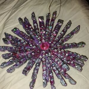 Purple and Pink Glitter Starburst Ornament